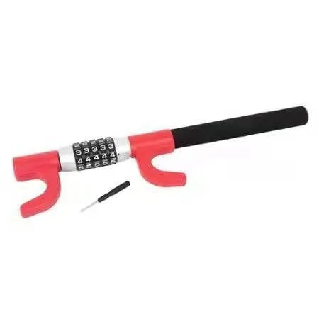 Alloy steel car steering wheel U-lock with password combination in black, blue or red colours
