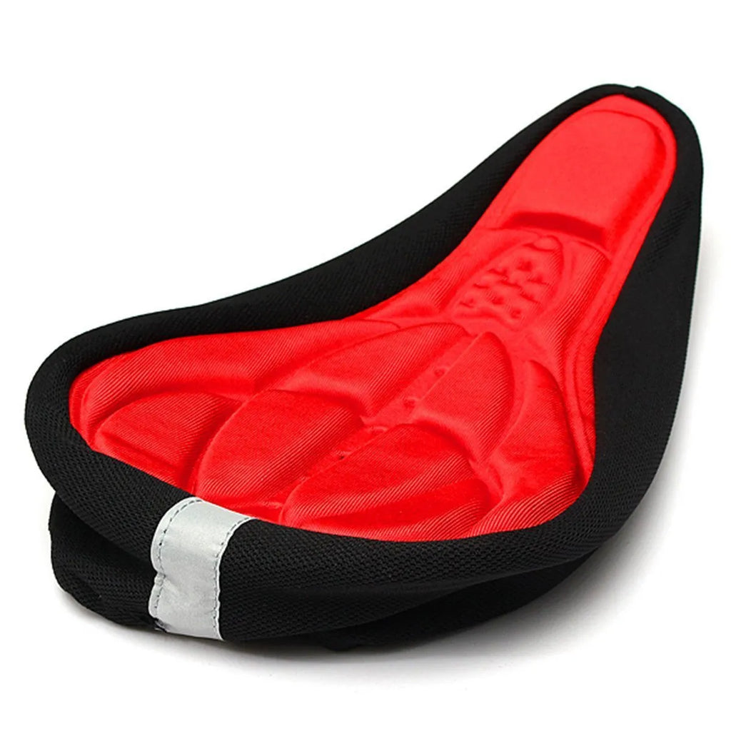 3D breathable bicycle seat cover with GEL silicone layer, 28cm x 17cm x 2cm, in black, red, blue or orange