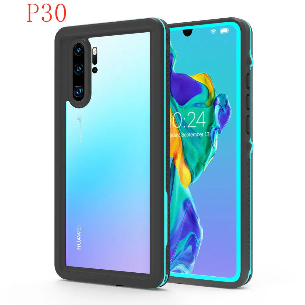 Huawei P30 anti-drop phone case with wave point detail in grass blue colour