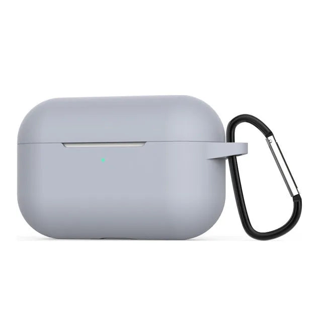Soft silicone protective cover for AirPods Pro wireless headphones shown in multiple colour options.