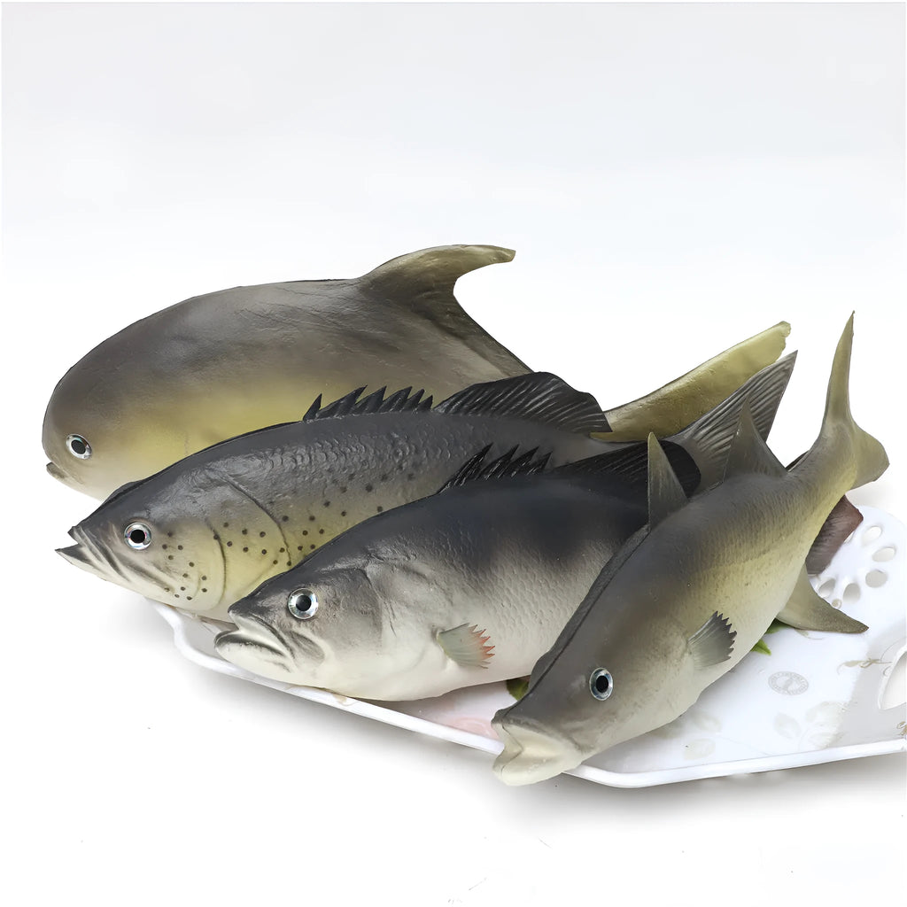 PU simulated fish model ornaments showing yellow-fin tuna and small tuna designs