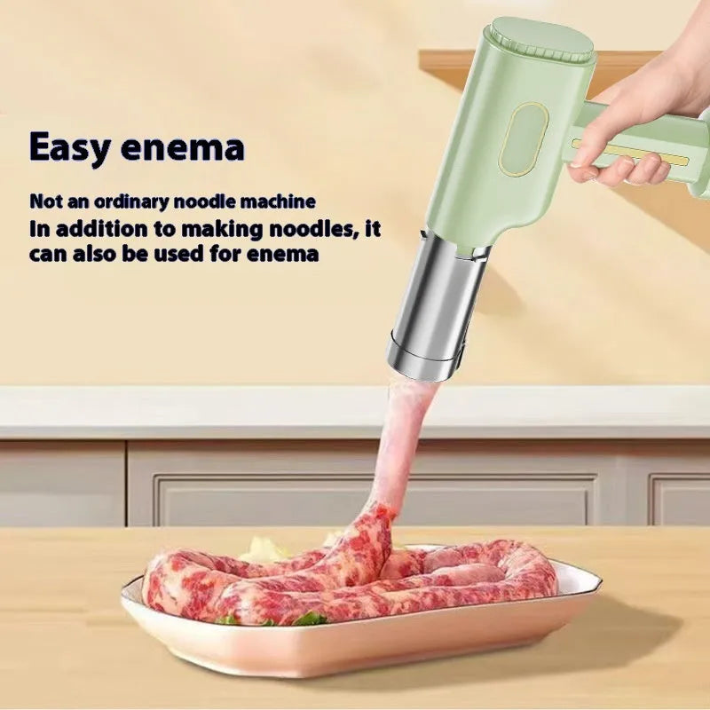 Cyan wireless handheld noodle press with ABS stainless steel body and 200g capacity