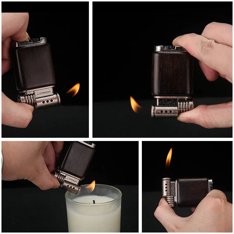 Metal ebony gas lighter in four decorative colour finishes for casual use and collection