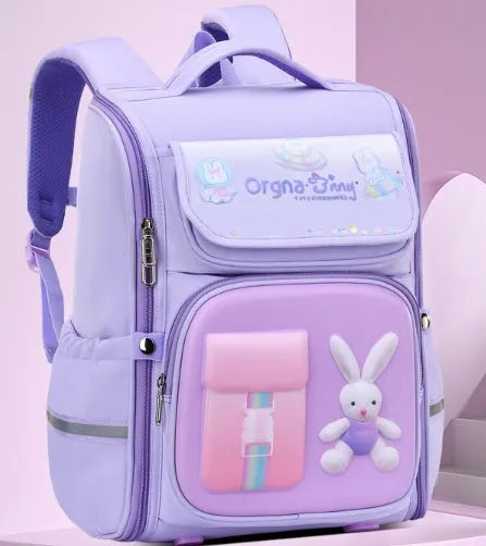 Children's cartoon backpack with animal patterns, Oxford cloth construction, and airpillow burden-reducing straps