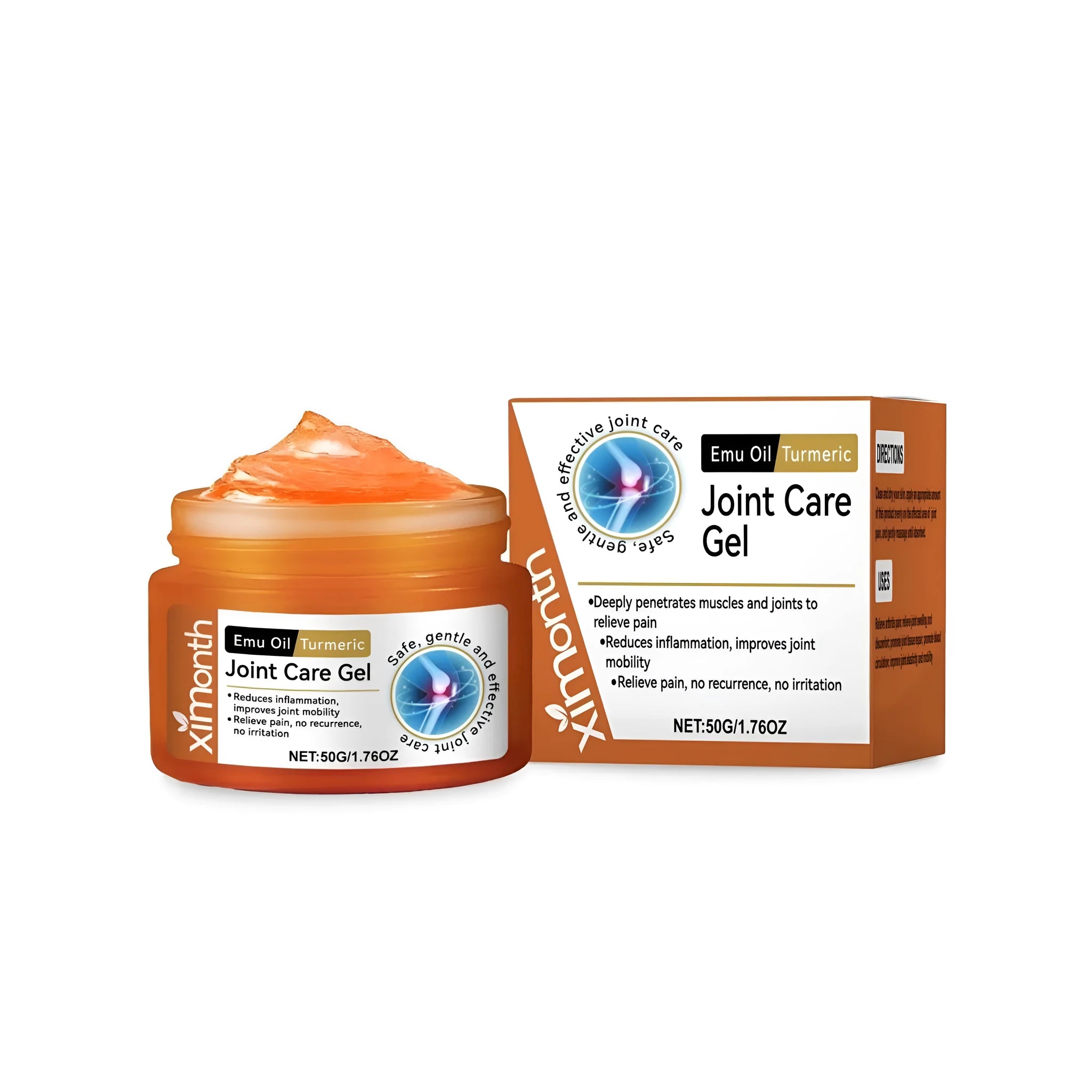 50g tube of natural joint pain relief gel with turmeric and emu oil formula