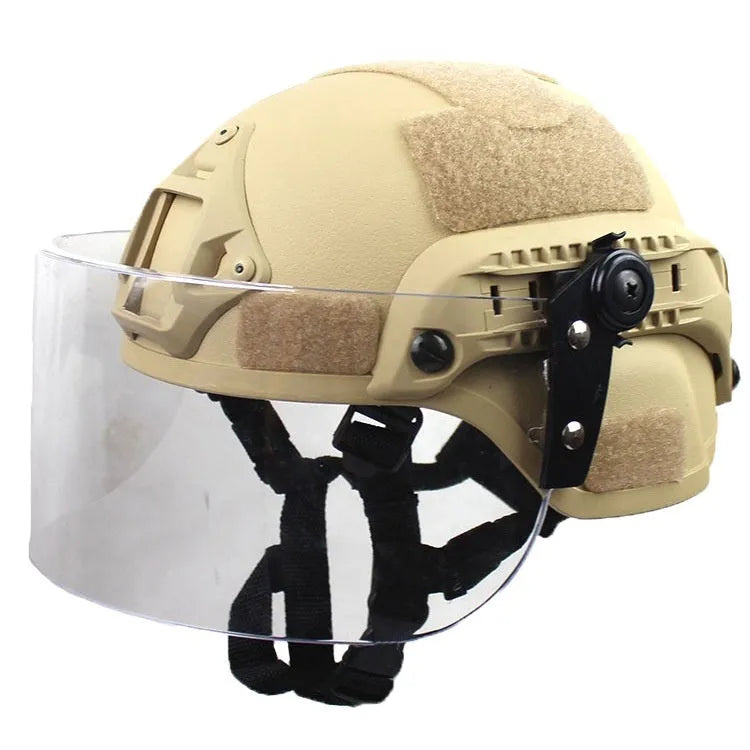 Transparent anti-riot protective patrol tactical helmet with explosion-proof mask in multiple colour options