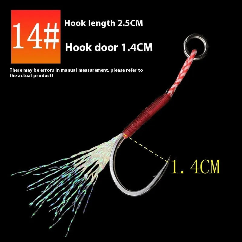 Bright wire iron plate fishing hooks in six sizes for boat and sea fishing applications