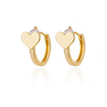 Women's titanium steel heart stud earrings with zircon love design and clip closure