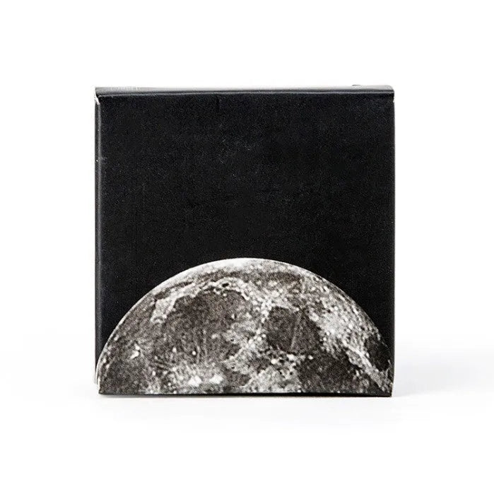 Boxed sheet of 45 black moon phase and calendar planet stickers on self-adhesive paper.
