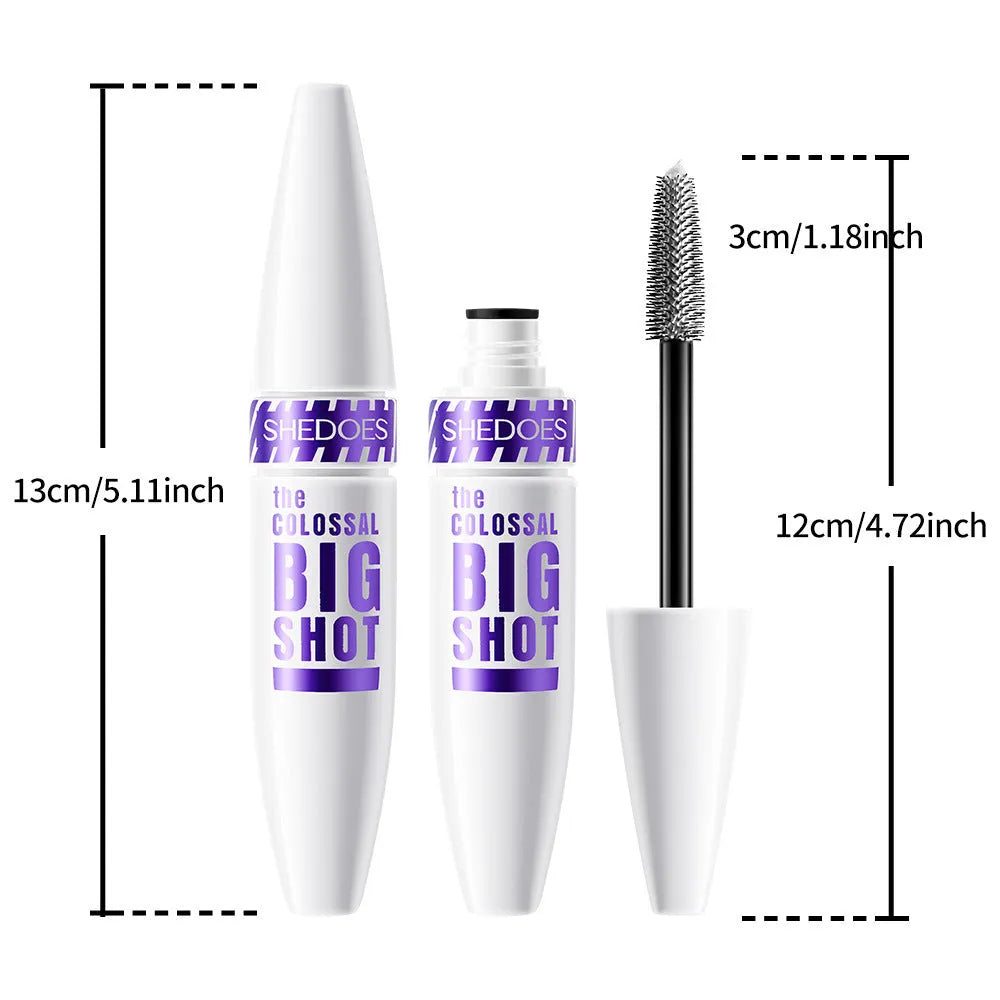 White waterproof mascara in 10ml bottle for thick, sweat-proof, quick-drying lash application
