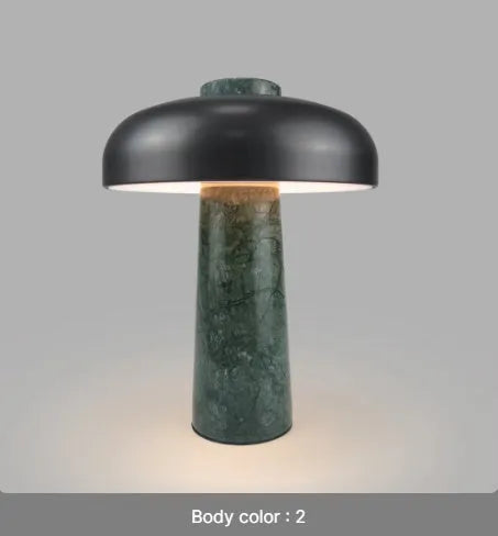 Alloy desk lamp with LED light source and touch dimming control