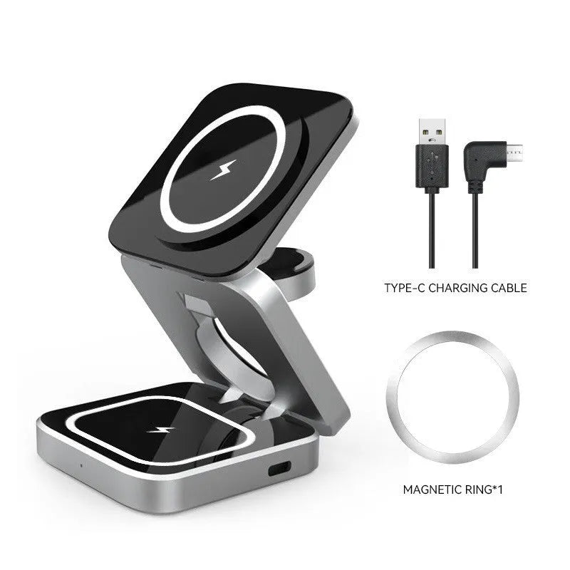 Desktop wireless charging bracket with folding design for Apple Samsung Google Pixel Watch