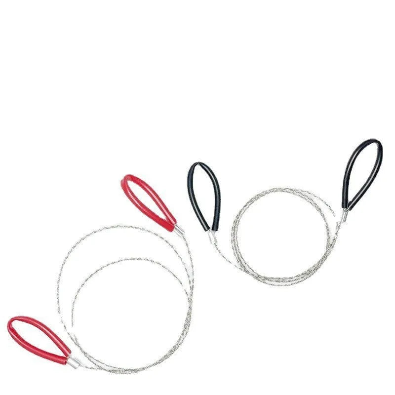 German stainless steel survival hand saw with black or red colour options showing four-section design