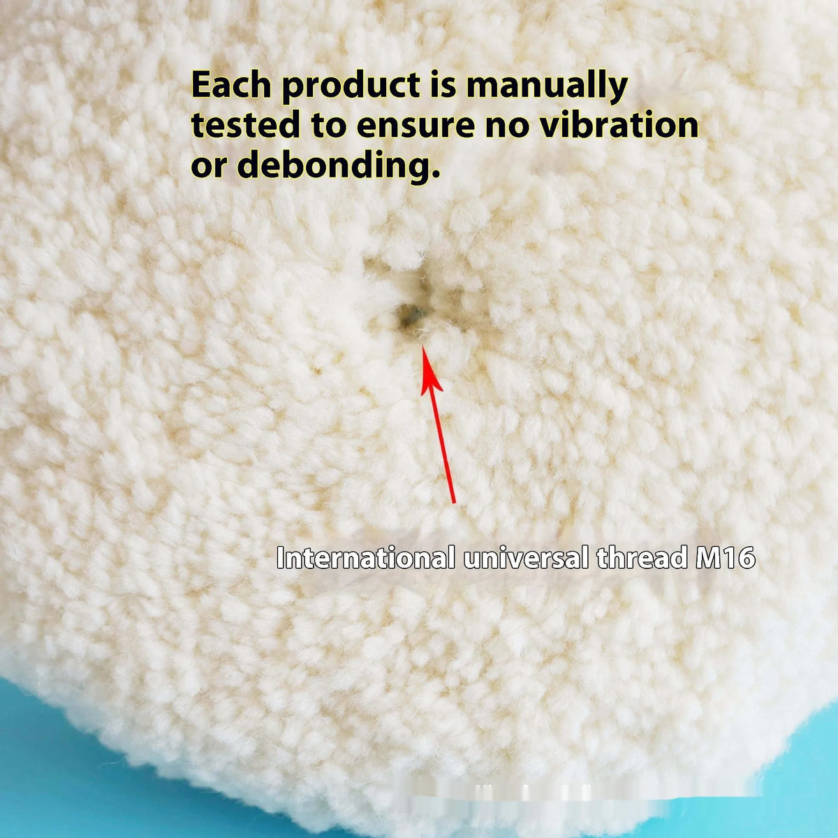 8-inch double-sided pure wool polishing ball, white coarse throw style, M16 aperture, 50mm and 60mm thickness options