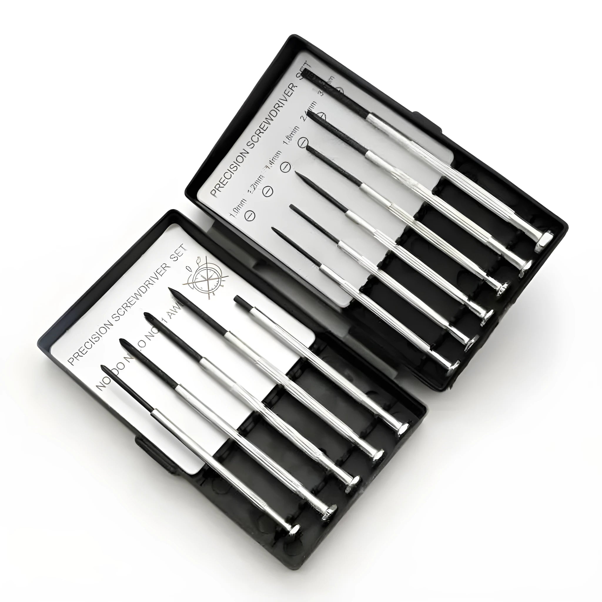 TH-6177 11-piece steel screwdriver set with cross and flathead bits on a white background.