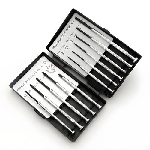 TH-6177 11-piece steel screwdriver set with cross and flathead bits on a white background.