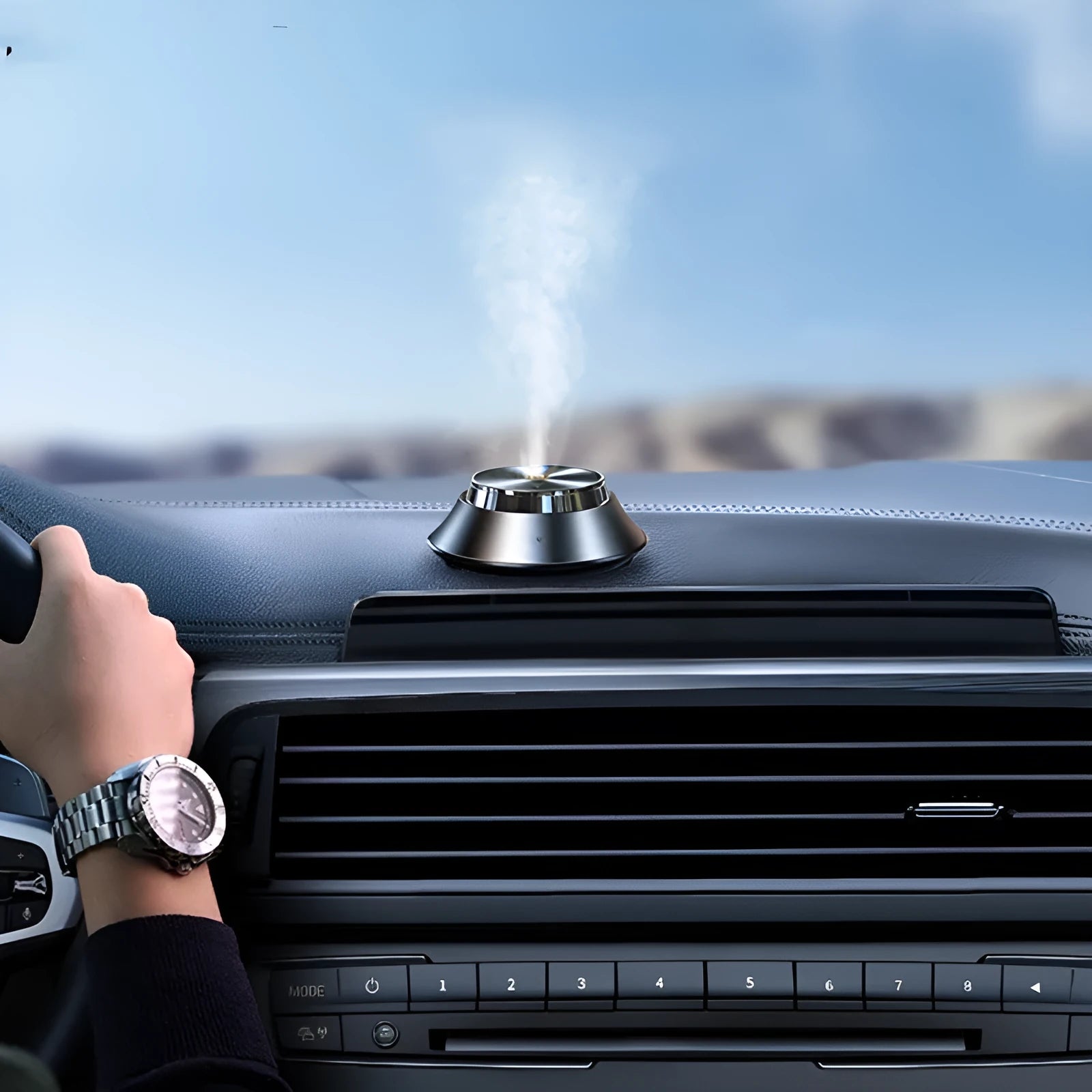 Butterfly-shaped metal car perfume diffuser with USB cable and 50ml essential oil bottle