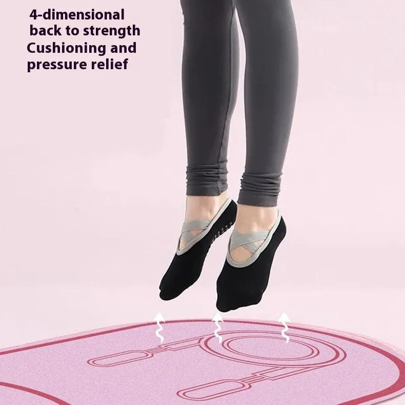 Faux leather yoga mat in black or pink with 6mm thickness shown in three size options
