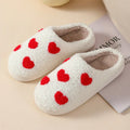 Women's plush cartoon love style slippers with non-slip PVC soles in Big Love design.