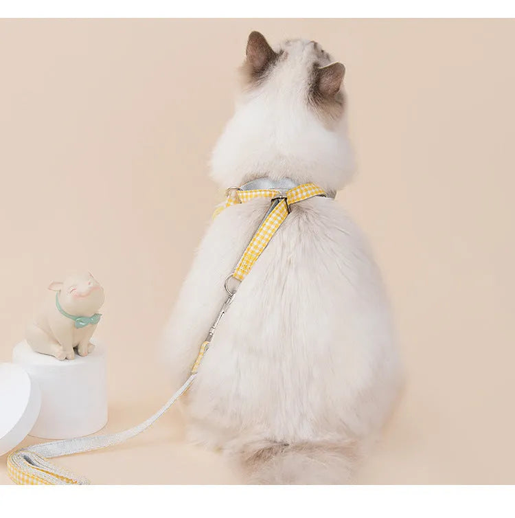 Fruit print dog collar and leash set in polyester, adjustable collar 26-41cm or 30-55cm, 1.2m leash, green, pink or yellow