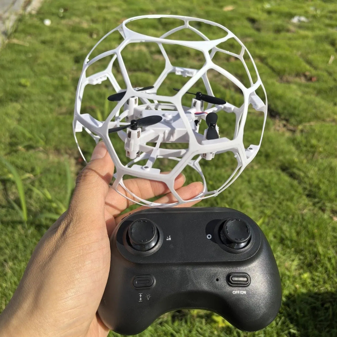 Football hollow cup UAV plastic remote control education toy intelligent suspension black colour