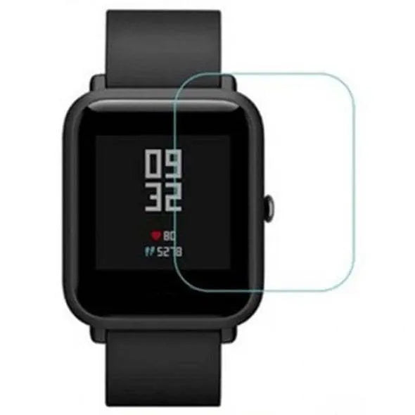 TPU hydrogel screen protector film for Amazfit Bip smartwatch showing easy-tear design