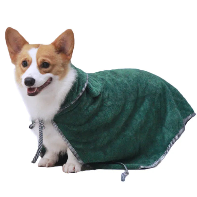 Grey and green ultra fine fibre pet bath towels for dogs and cats in three sizes.