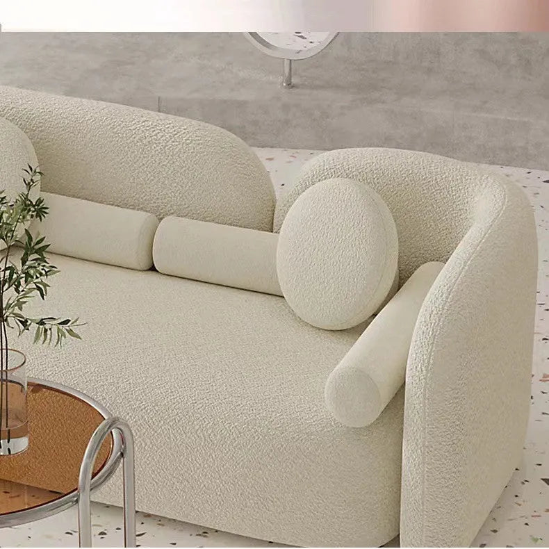 Nordic U-shaped fabric sofa combination with flannel upholstery, 170cm and 210cm sections, for hotel reception