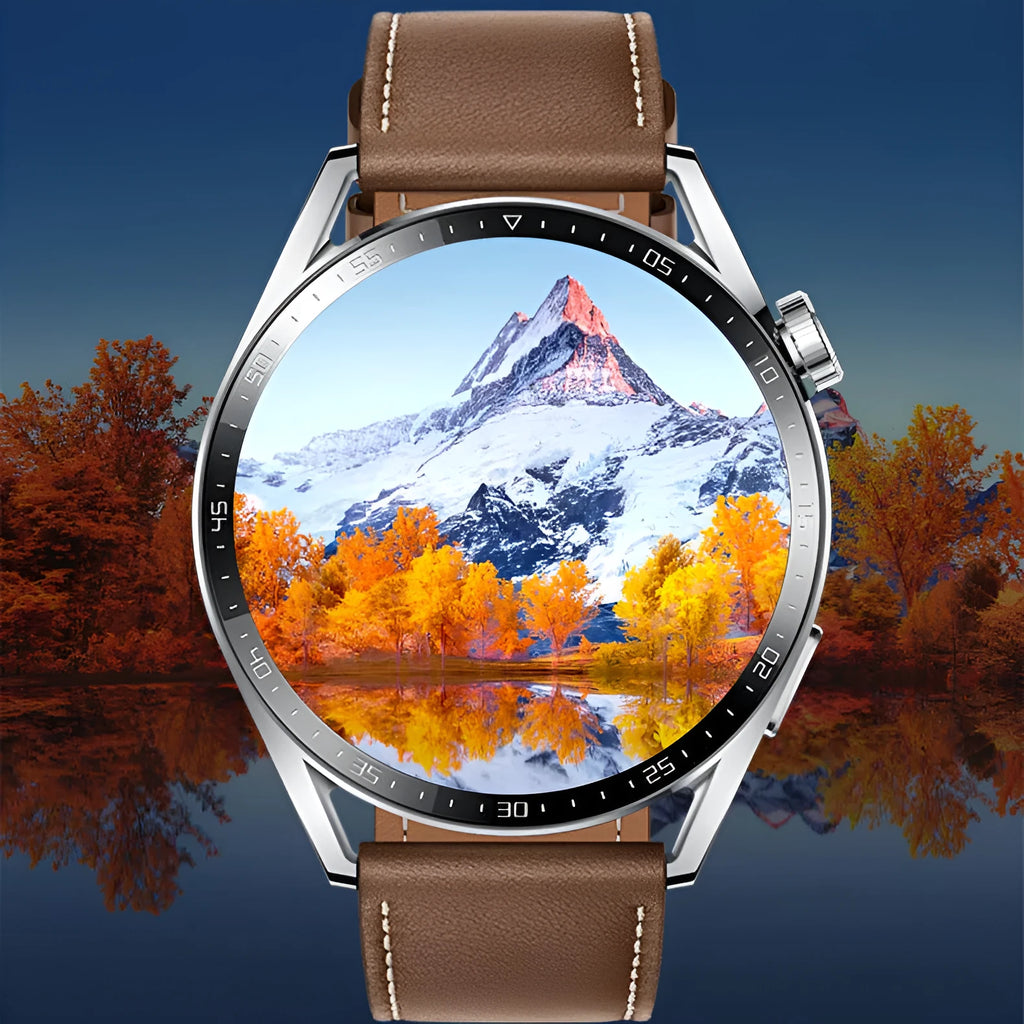 Black and silver GS3 Max smart watch on silicone strap showing 1.35-inch IPS screen with health metrics display.