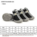 Waterproof non-slip breathable dog shoes, four-piece set, five sizes, nine colours including mesh and waterproof uppers