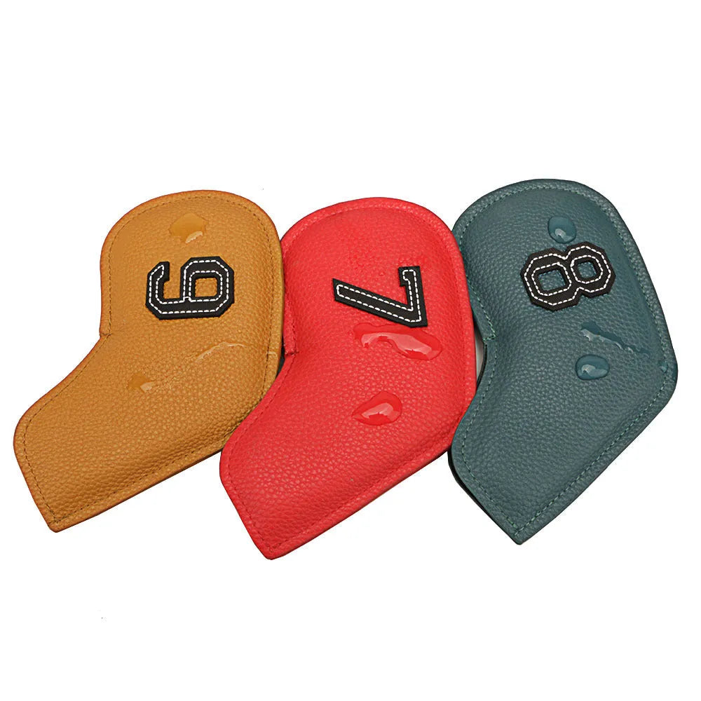10-piece set of digital printed golf club head covers with assorted designs