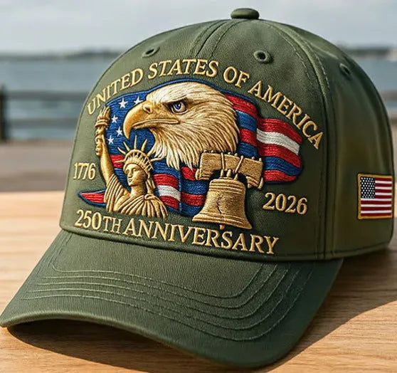 250 weeks old embroidered American eagle head cotton baseball cap dome crown sunscreen breathable sunshade anniversary colours