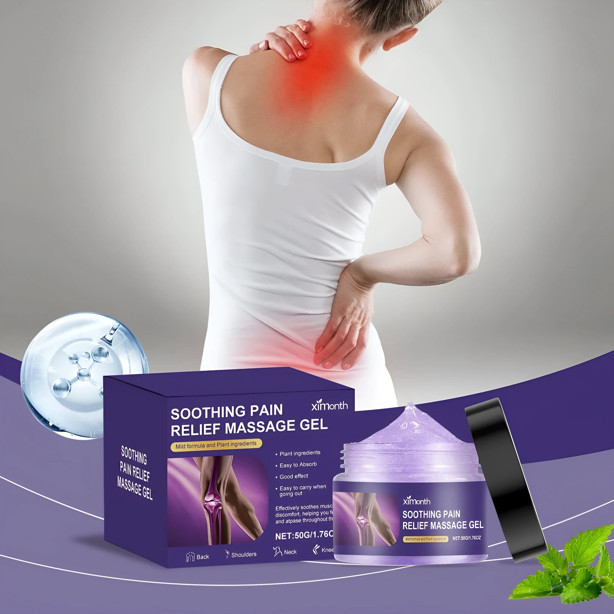 50g tube of body joint care gel for topical application on universal skin types
