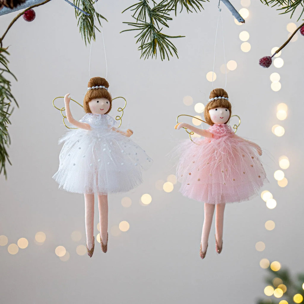 Pink or white cloth ballet girl angel plush doll with modern simplicity design