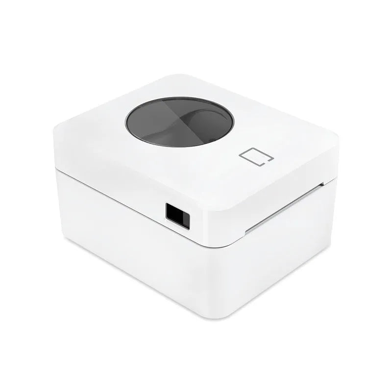 White Bluetooth thermal label printer with USB port for shipping labels