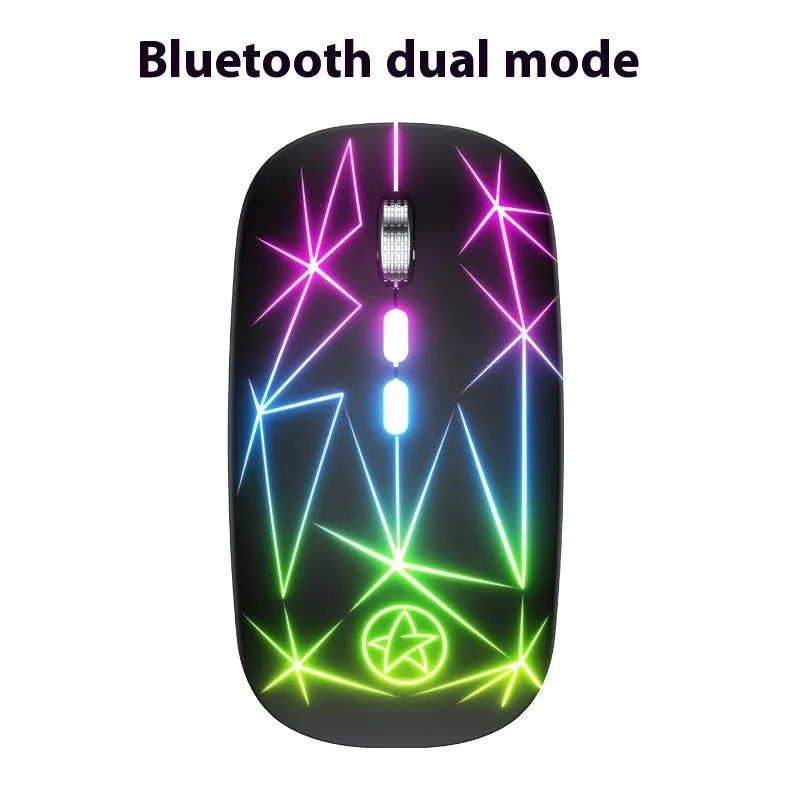 Wireless gaming mouse with RGB lighting and metal scroll wheel in black colour