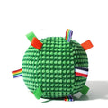 Blue lattice texture dog chew ball measuring approximately 17cm in diameter