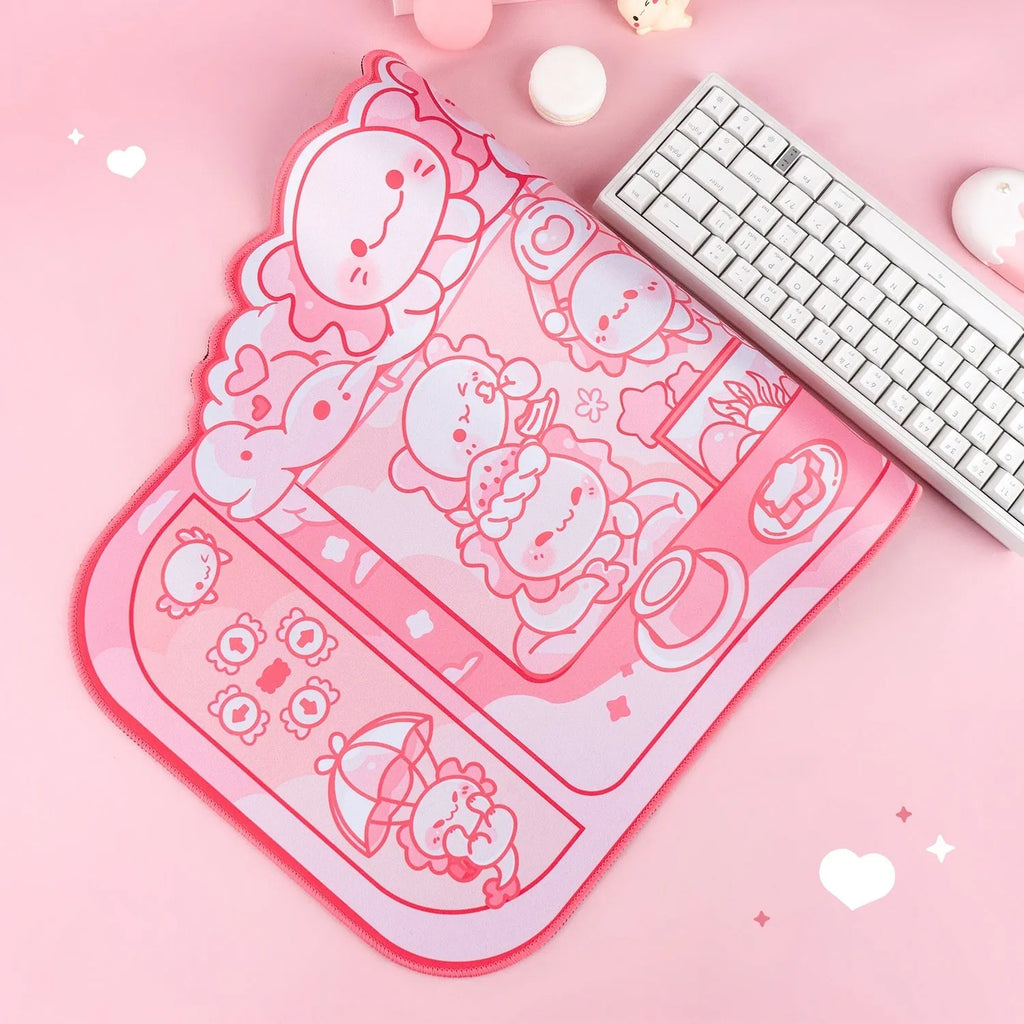 Hexagonal dragon crane machine anime pattern large mouse pad 75x40cm with wrist support