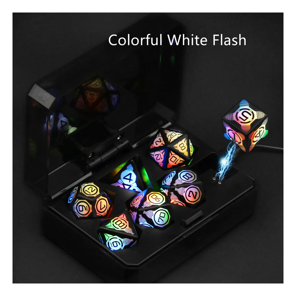 Charging luminous dice chip LED set in ABS plastic with rounded style