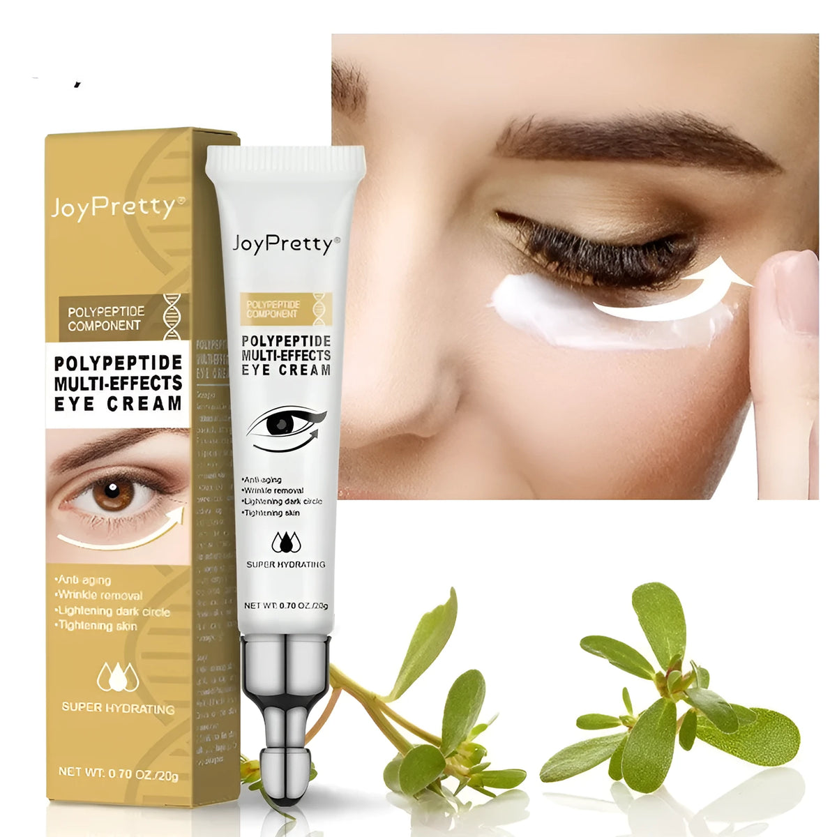 20g peptide anti dark circle eye cream for puffiness and under-eye bags on white background