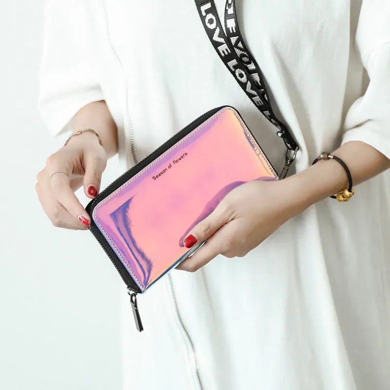 Women's short folding wallet in Korean style with PU leather construction and three colour options