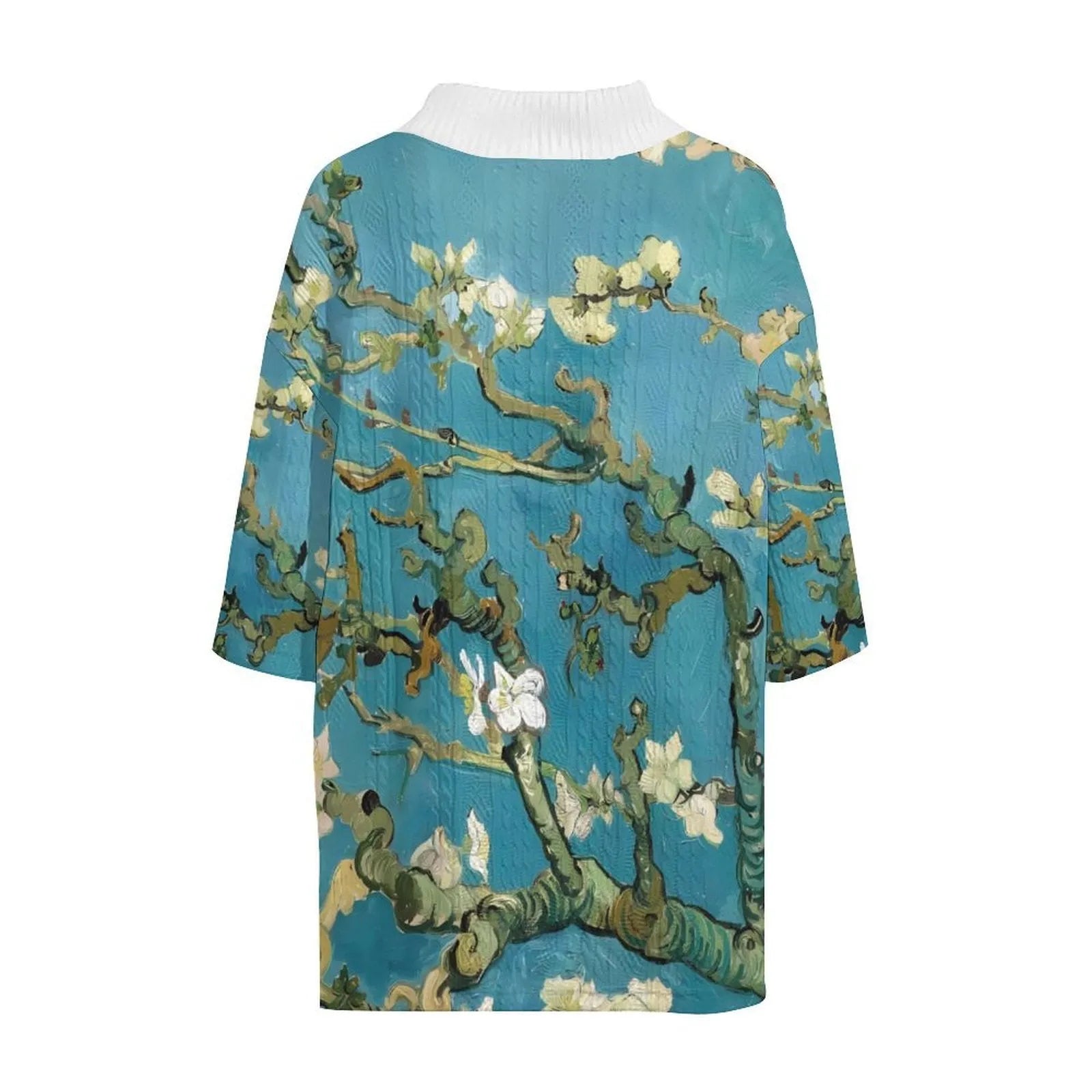 Men's peacock blue 3D printed knit shorts suit set with matching T-shirt