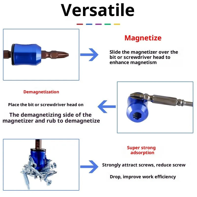 Alloy magnetic bit holder tool for hexagonal screwdriver bits with electric drill chuck