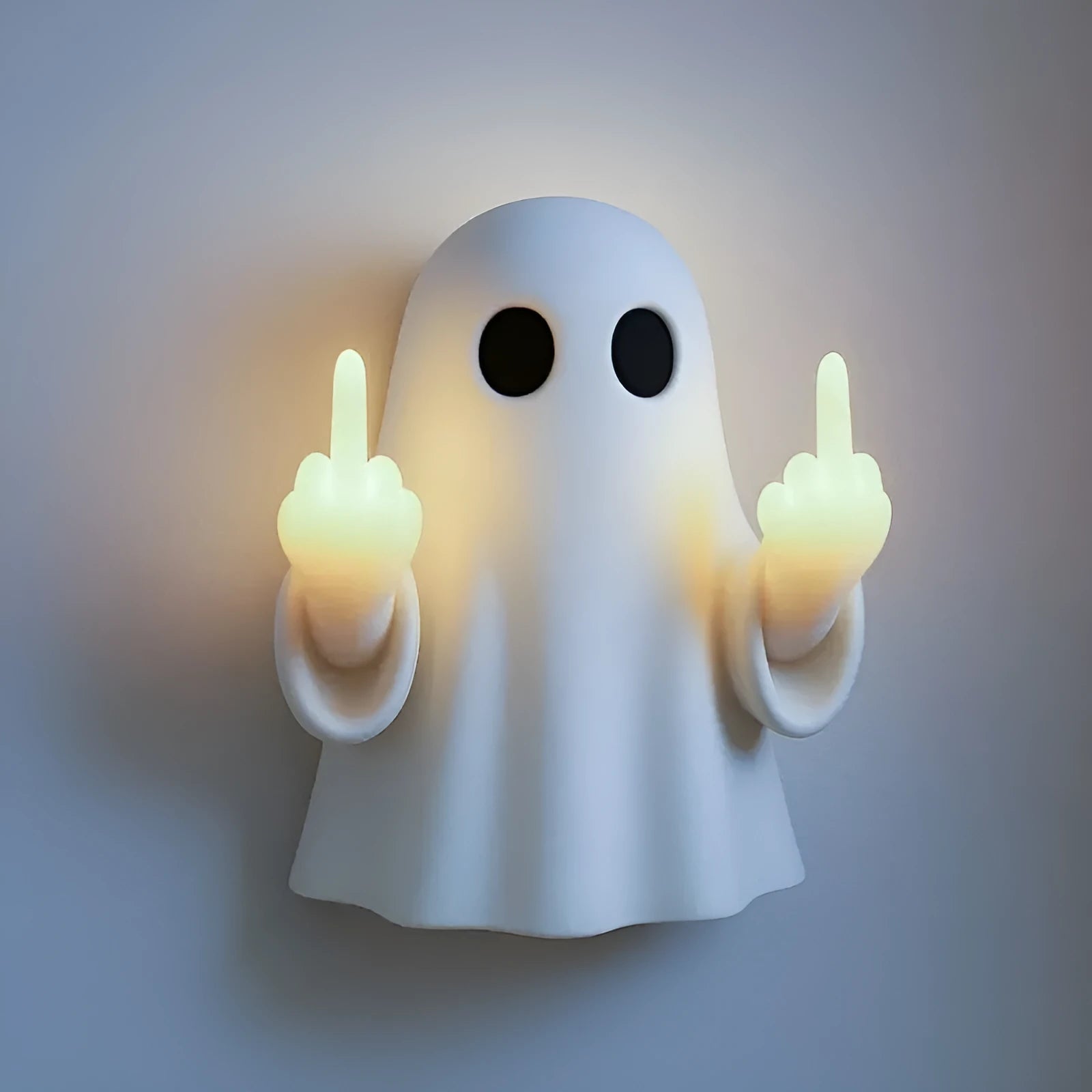White plastic ghost statue night lamp with soft lighting for Halloween decor