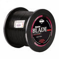 Roll of Seaknight1000 M nylon fishing line showing available colours: white, green, blue, yellow, black.