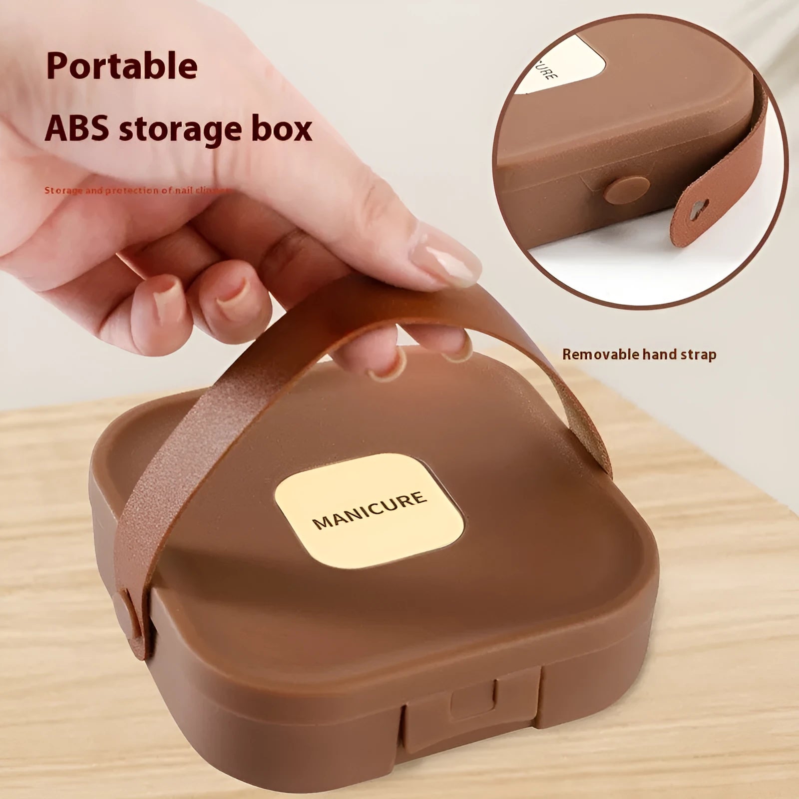 Portable nail maintenance kit with anti-splash guard and multiple tools in plastic stainless steel