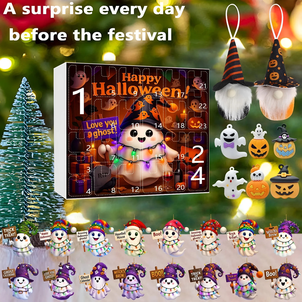 Ghost Pumpkin Doll Blind Box Halloween tree ornaments with acrylic pendants and PVC figurines
