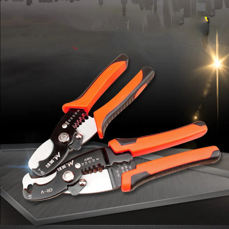 Multifunctional electrician manual peeling pliers with 0.6-3.2mm stripping capacity in 165mm size