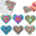 Six leather bookmarks with crystal flower cornerite decorations in modern simplicity style
