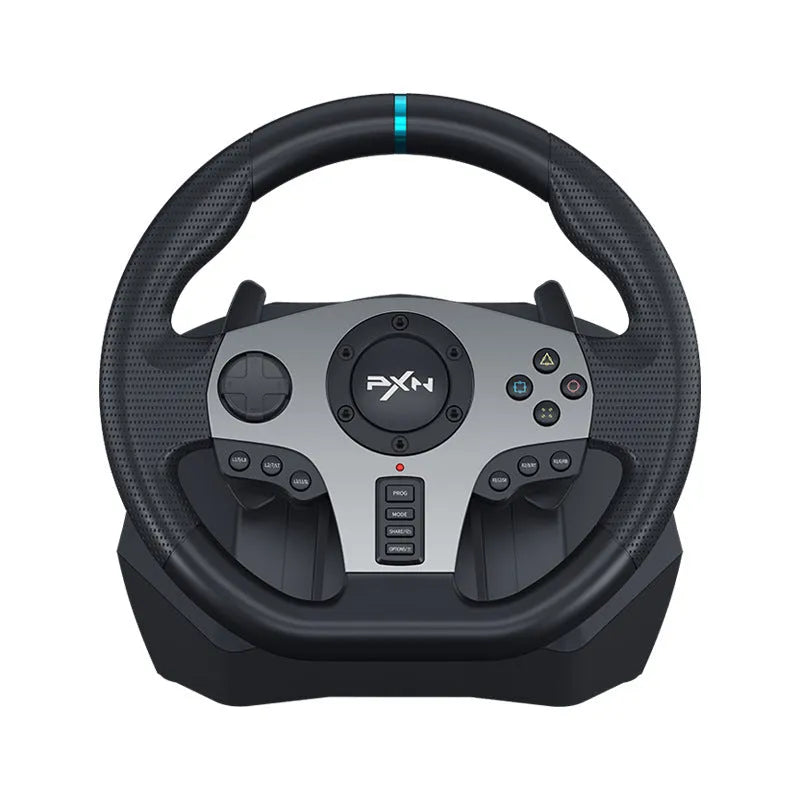 PXNV9 racing game aiming wheel with pedal and gear, USB compatible with PC, PS3, PS4, Xbox One, Switch